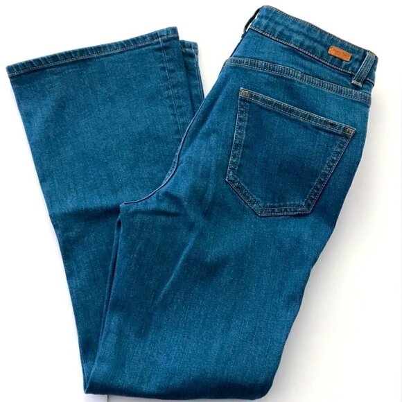 Massimo Dutti Womens High Rise Flare Crop Light Summer Designer Denim Jeans 4 - Picture 3 of 8